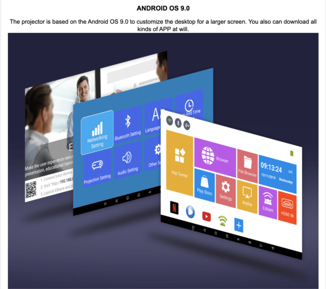 Portable DLP Android TV mini Projector